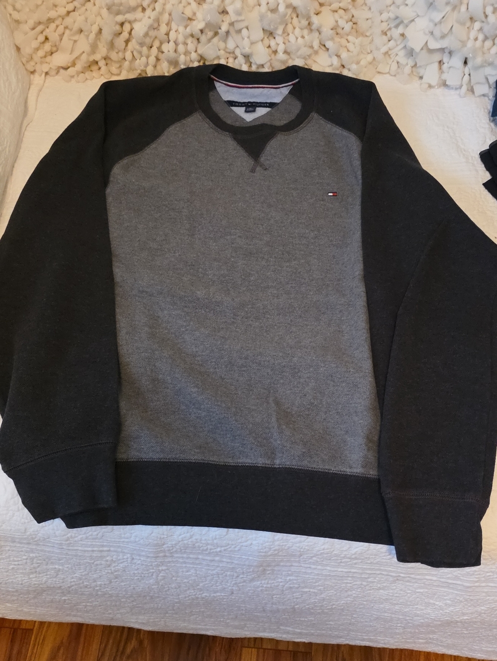 Tommy Hilfiger Two-Tone Gray & Black Crewneck Sweatshirt